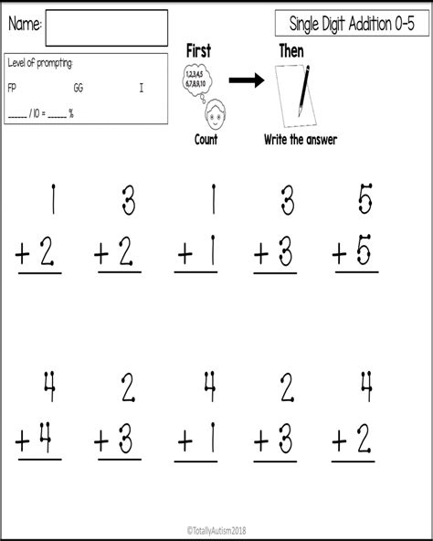 touch math addition worksheets printable